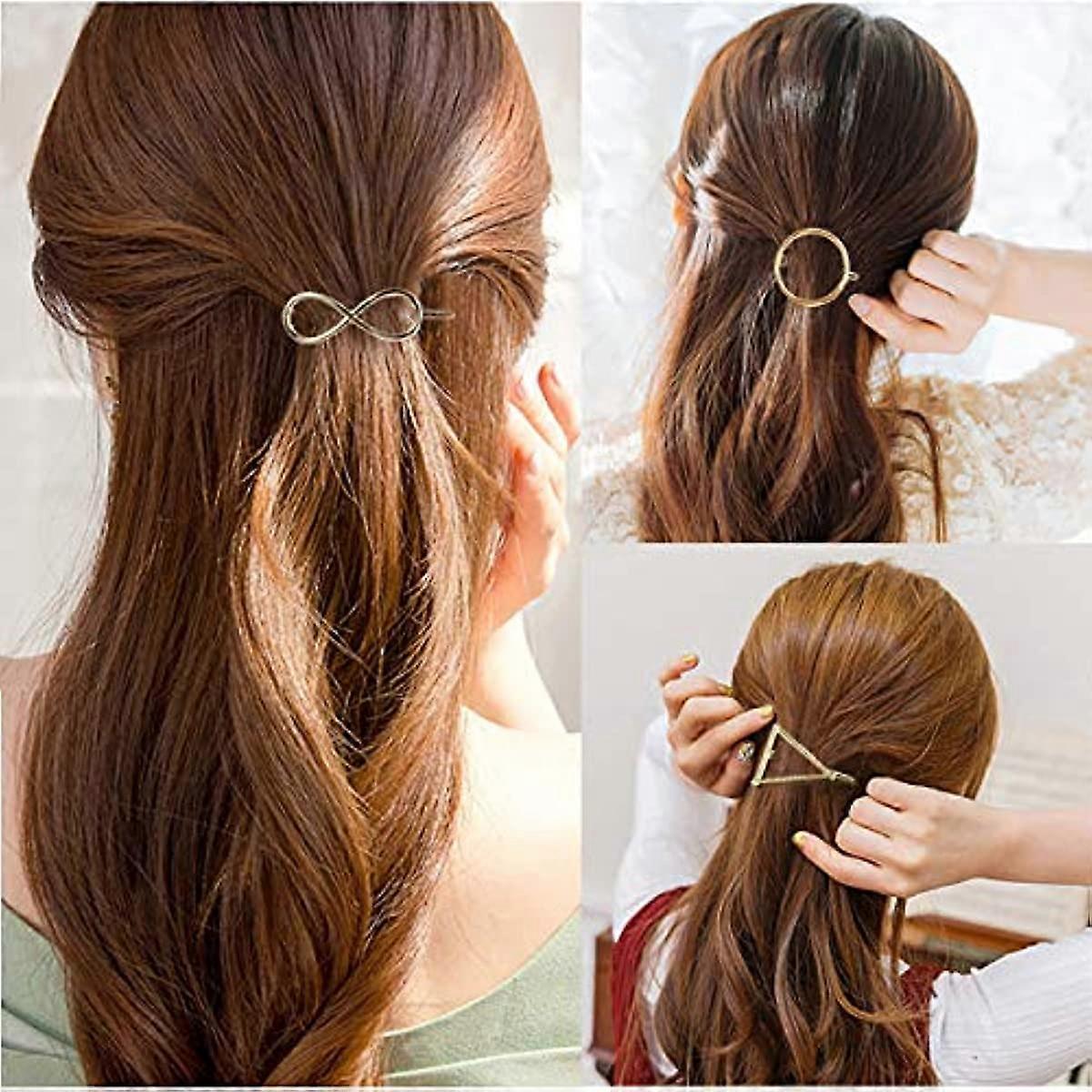 2 Metall-Haarspangen Gold & Silber – Starke Klammer, Für Dicke Haare, Einfaches Styling