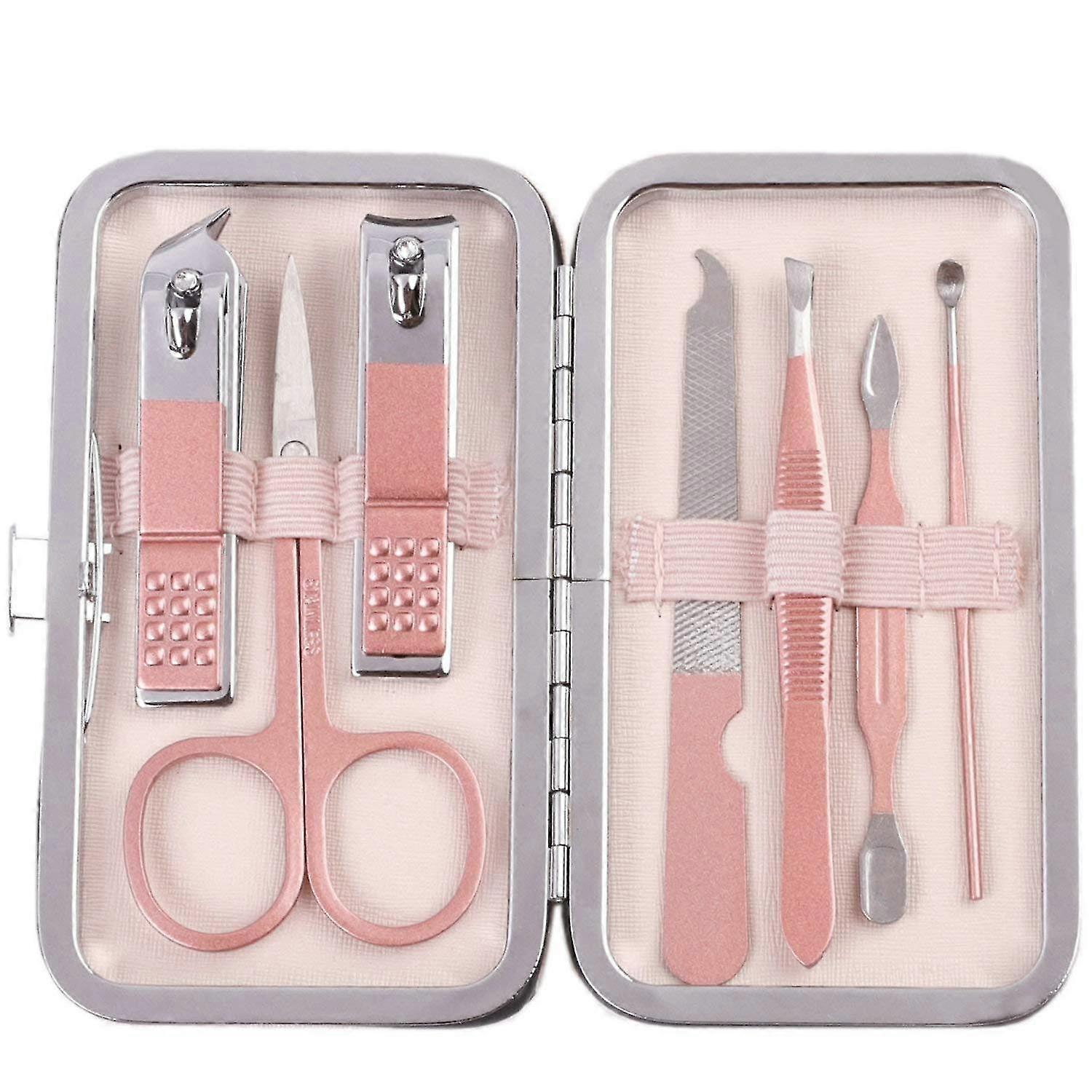 Manicure Tool Set With Case 7 In 1 Professional Personal Nail Care