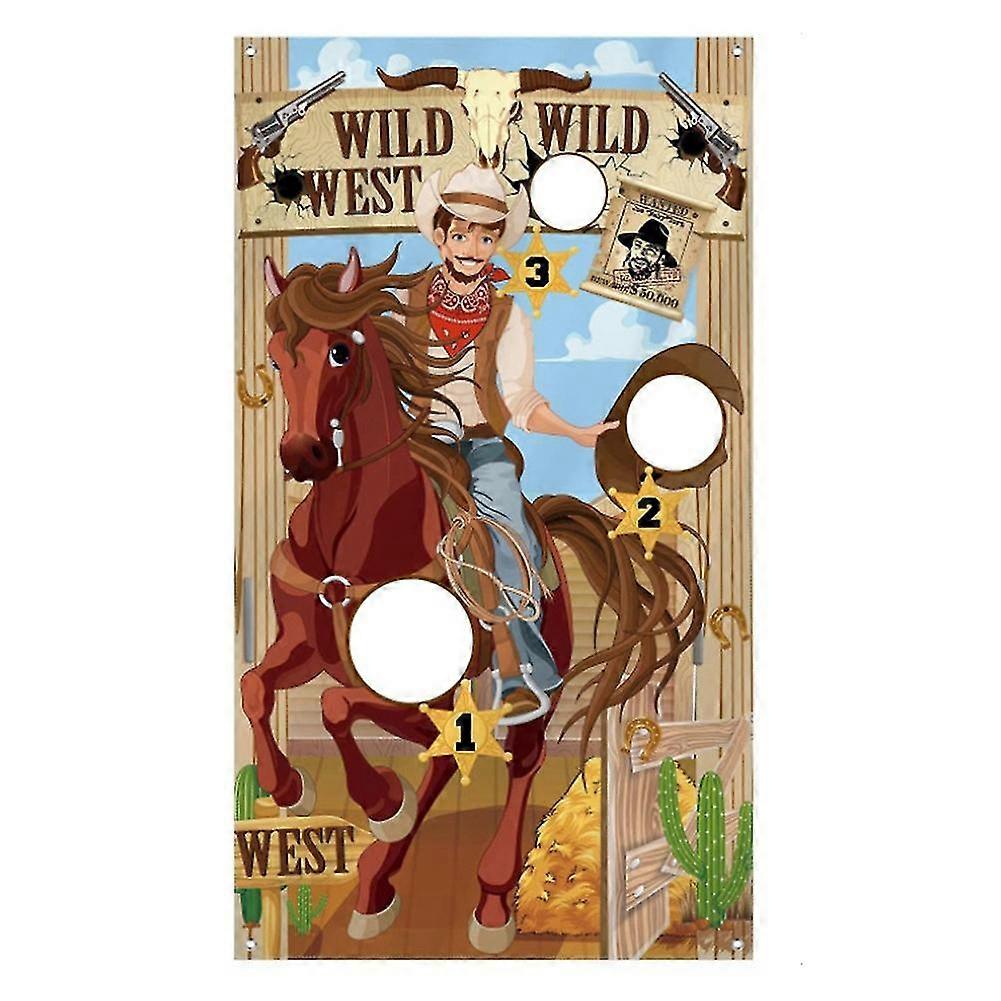 Western Party Cowboy Toss Games with 1 Bean Bags, Fun Western Game for Kids and Adults Decorations