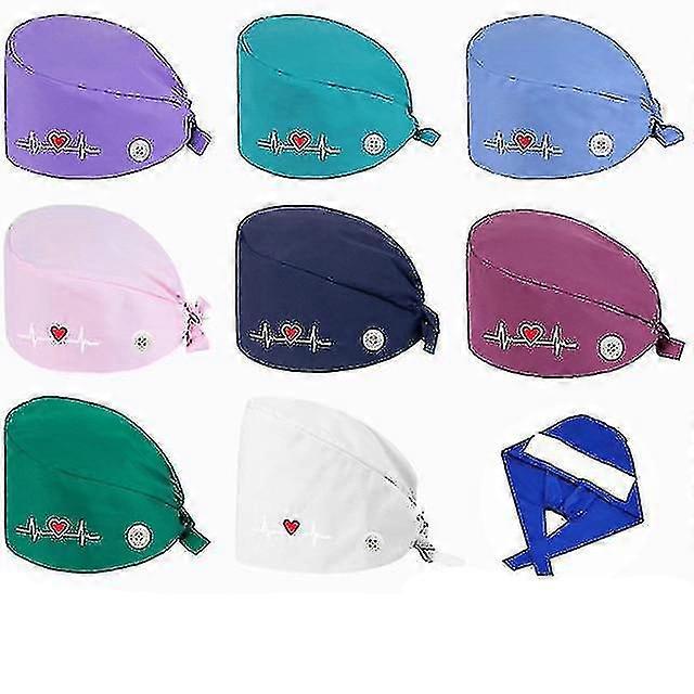 Adjustable Unisex Printing Cotton Scrub Hat, Beauty Salon Working Caps