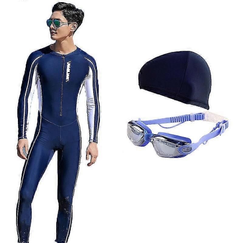 Men Wetsuit 3 Pcs, Wetsuits Front Zip With Goggles And Caps