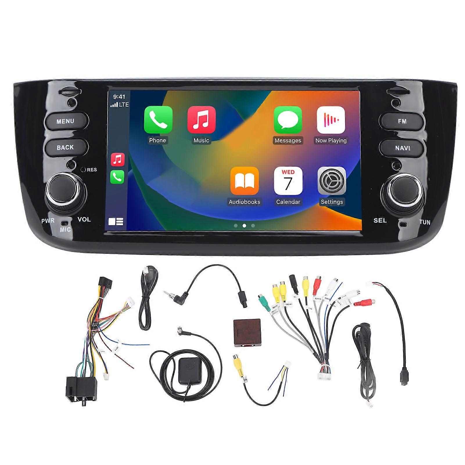 6.2In Car Stereo Hd Touch Screen Wireless Carplay 2+32G Gps Navigation Player Replacement For Fiat Linea Punto Evo 6.2In