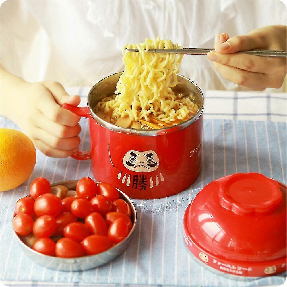 رامين نودلز وعاء مع غطاء ستانلس ستيل مطبخ نودلز فوري وعاء