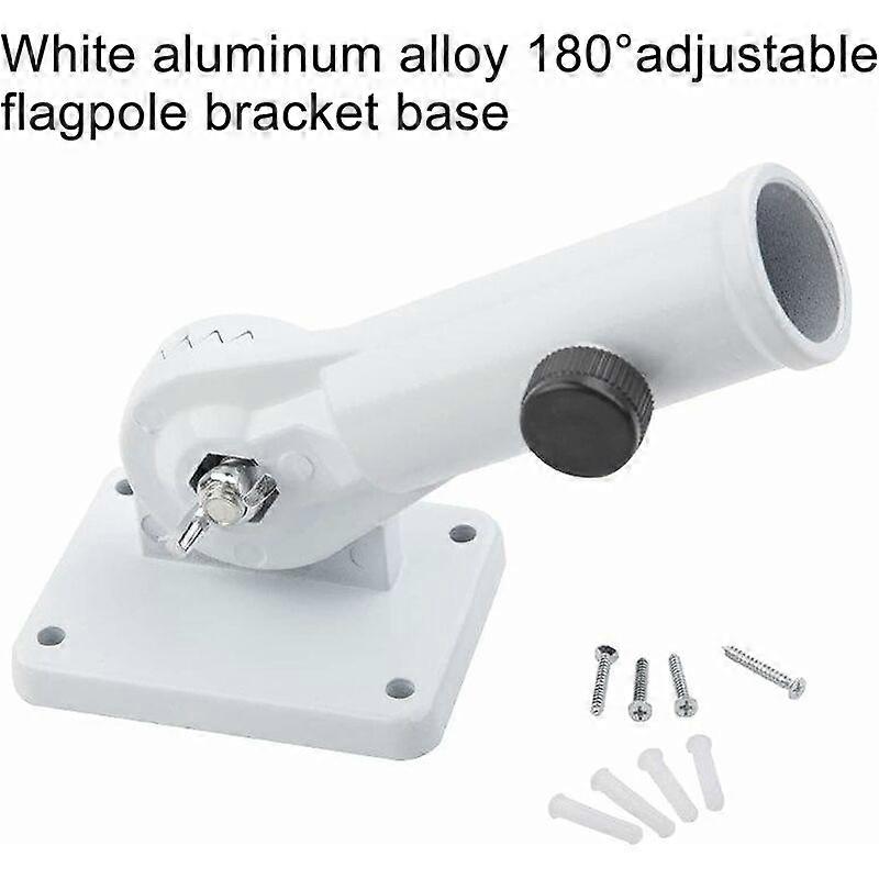 Flag Holder - Flag Pole Bracket Bracket, Adjustable Aluminum Alloy Wall Mounted Flag Pole Bracket, Rust Free Coated Flag Pole Mounting Bracket