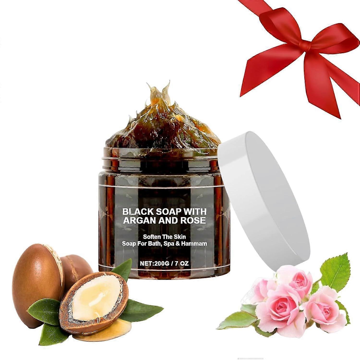 Black Beldi Soap, Black Soap With Argan And Rose A