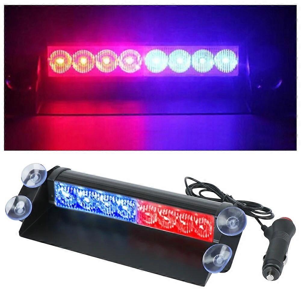 Dash Strobe Warning Light 12V Car Truck Emergency Flasher Day Running Flash Led Police Lights 3 Flashing Modes 8 LEDs Car Light