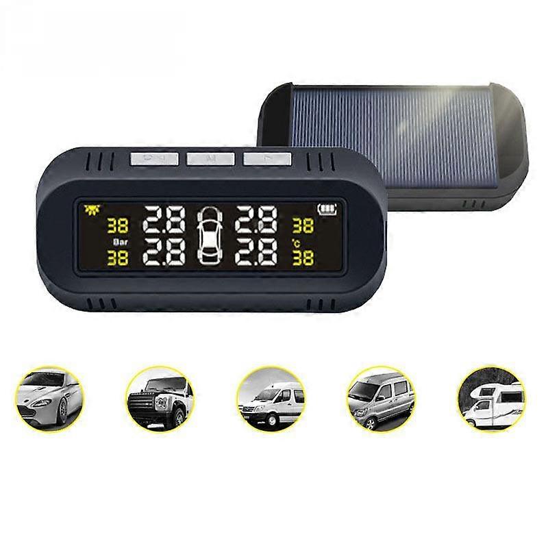Smart Car TPMS Tire Pressure Monitoring System Sticker Glass Type USB Solar Car Security Alarm Tire Pressure Temperature Sensor