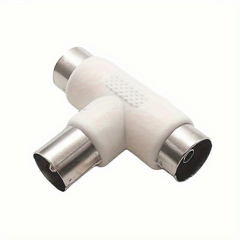 1pc Wired TV Three-way Plug TV One Male To Two Female TV One To Two RF Adapter Signal Line Distributor