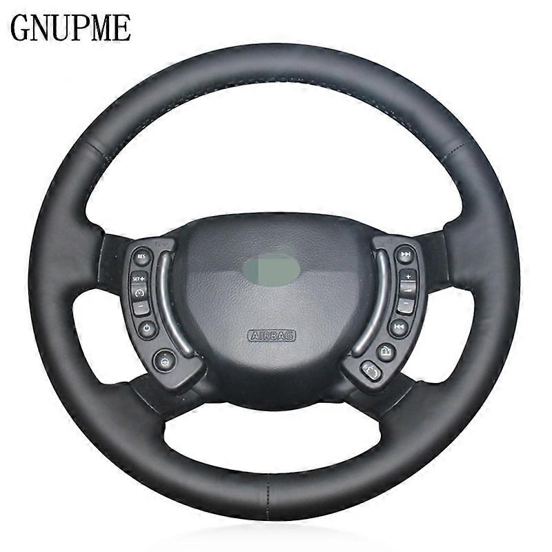 DIY Hand-stitched Black Artificial Leather Car Steering Wheel Cover for Land Rover Range Rover 2003-2012