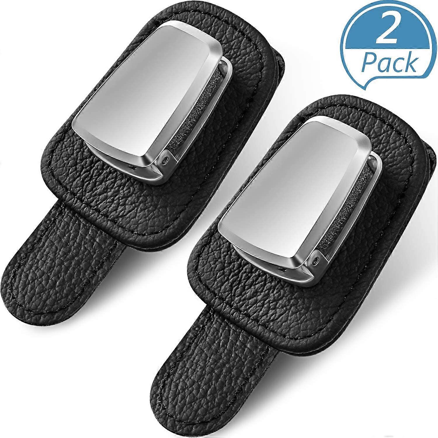 2 Pack Car Spectacle Frame Universal Car Visor Sunglass Frame (Black)