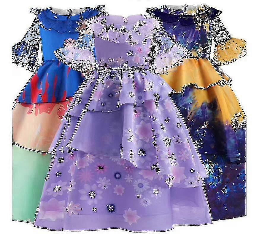 Costume For Kids Girls Flower Graffiti Tie Dye Printe A