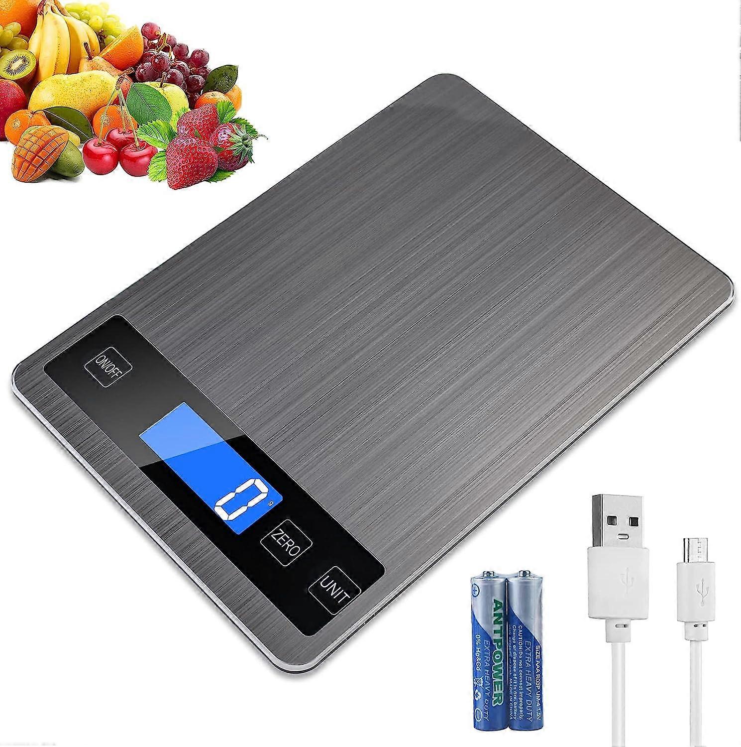 Kitchen Scale, 5kg/1g Precision Scale, Electronic Kitchen Scale Stainless Steel Touch Sensitive Backlit LCD Screen Auto-off, Tare Function, with Batte