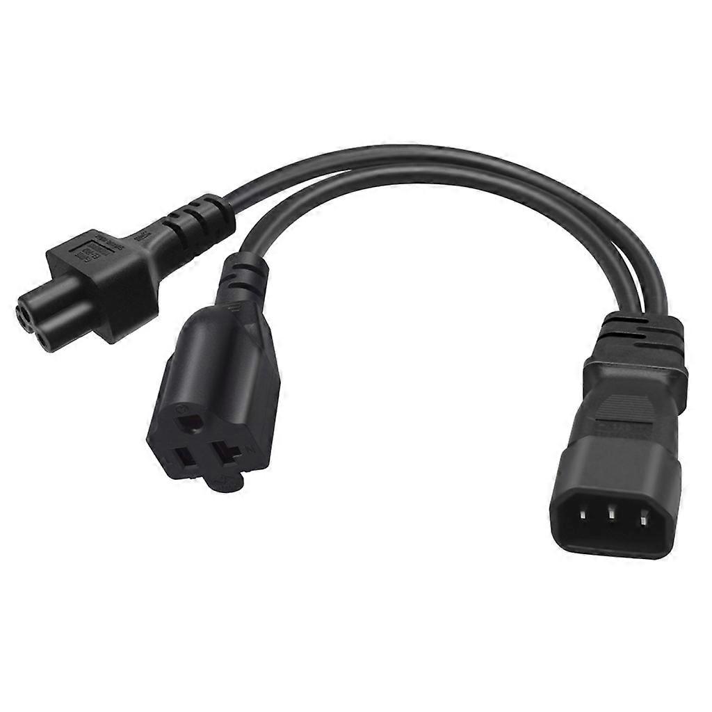 3 Terminals IEC320-C14 to C5+Nema 5-20R Power Cable Male to Female Cord Wire