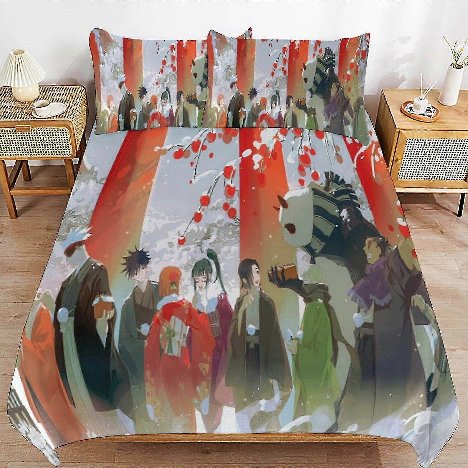o406 Bed Sheets Comfortable and lightweight cartoon bedding3-piece set  with various sizes to choose from  (1 Duvet Cover and 2 Pillowcases) Bed Sheet