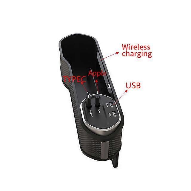 Car Seat Gap Filler Organizer With Cup Holder Front Seat Console Side Pocket With Wireless Charging,Type-C,Lightning