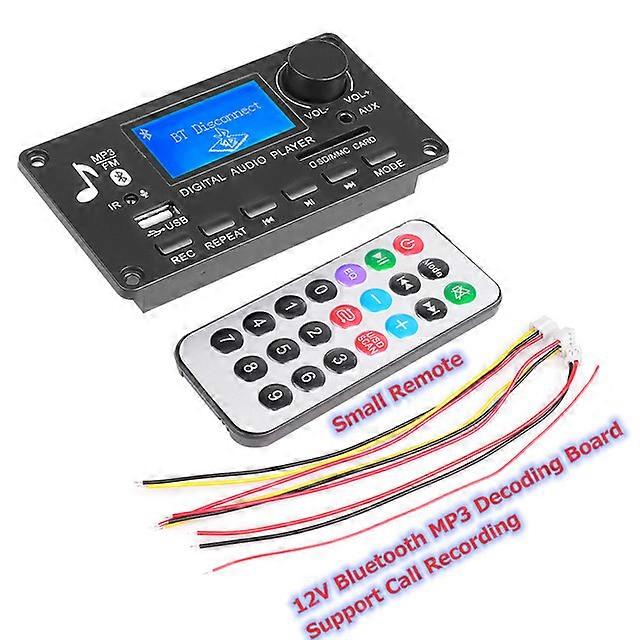 Kebidu MP3 Decoder Board 12V Car Audio Receiver Bluetooth 5.0 MP3 Player USB TF USB FM Radio Module Support Recording Function