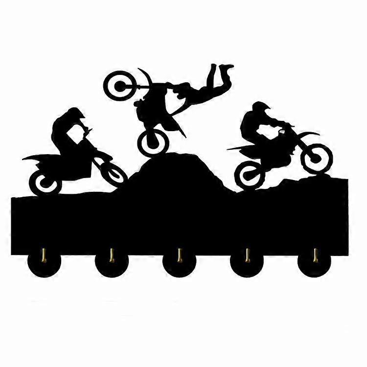 Wooden Storage Rack on the Wall Motorcycle Shape Wall Hangers