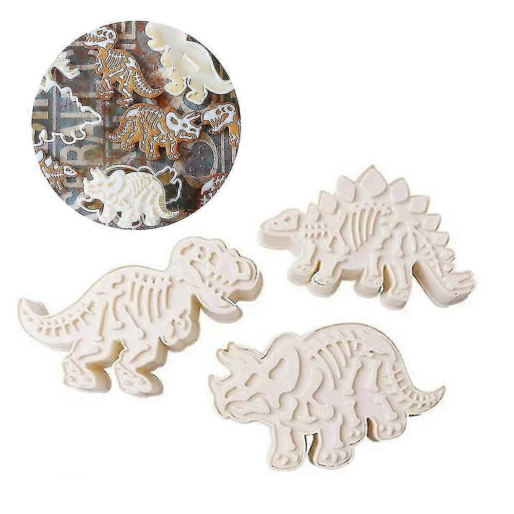 Jurassic Dinosaur Cookie Cutters 3 Dinosaur Fossil Cookie Molds Pvc Molds Set