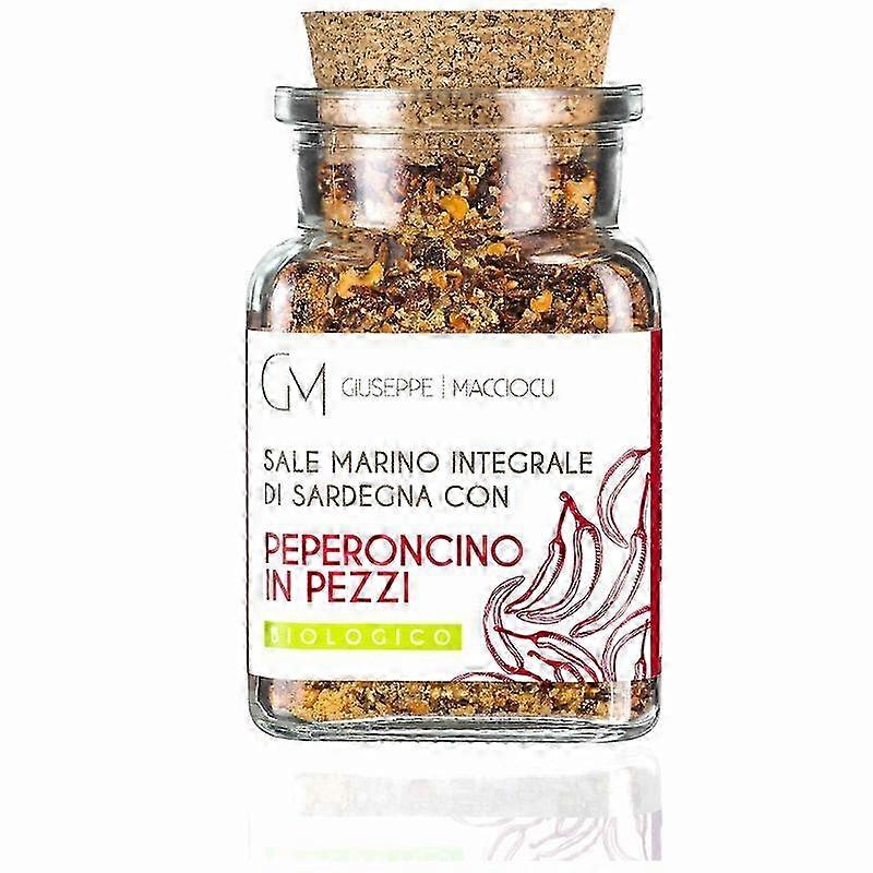 Unrefined Biologic Sea Salt + Red Pepper In Flakes 110gr Jar With Cork Cap