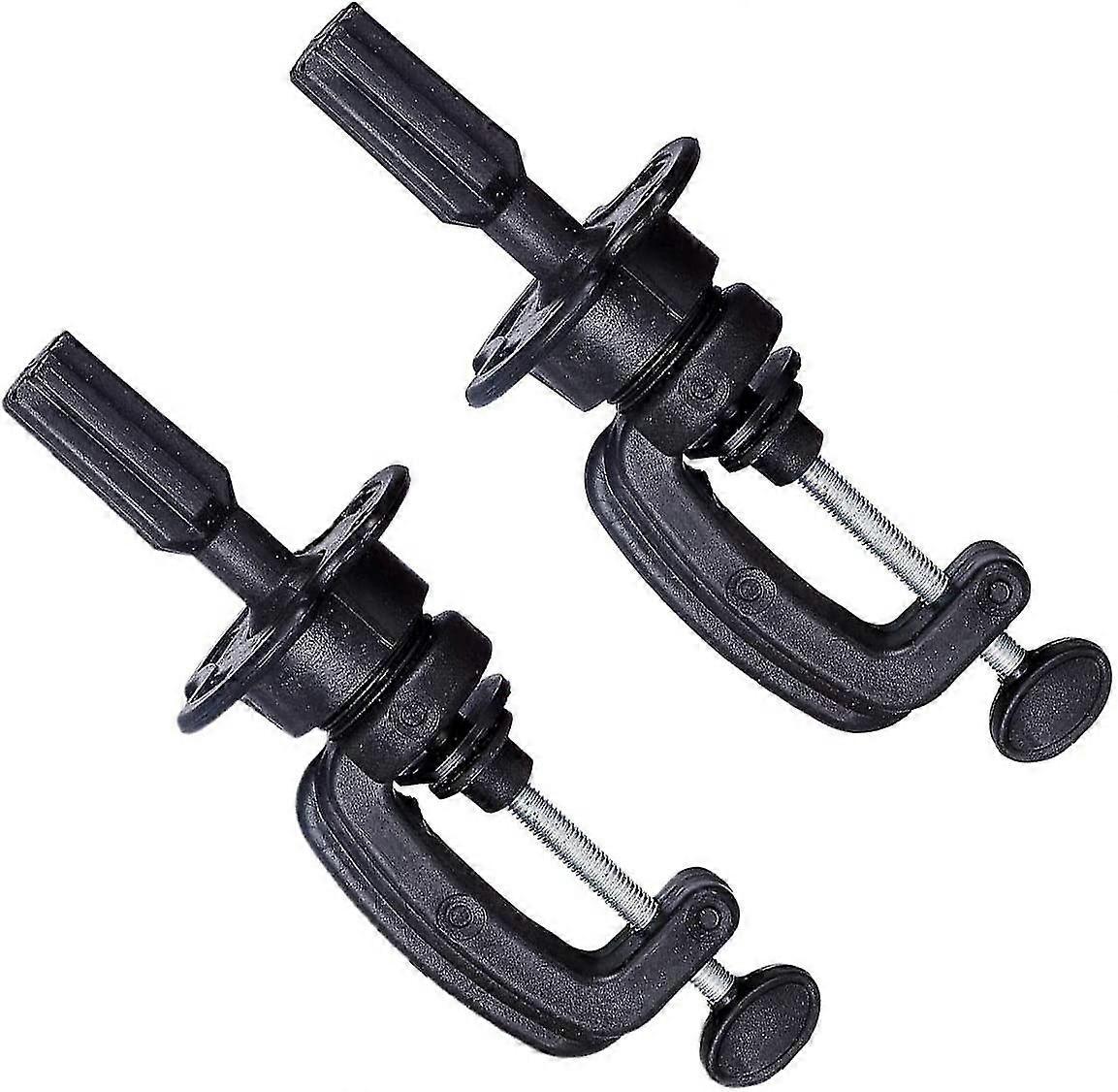 2-pack Adjustable Training Head Brackets, Display Mannequin Head, Cosmetology Training Head Mounting Bracket, Table Clamp, Black