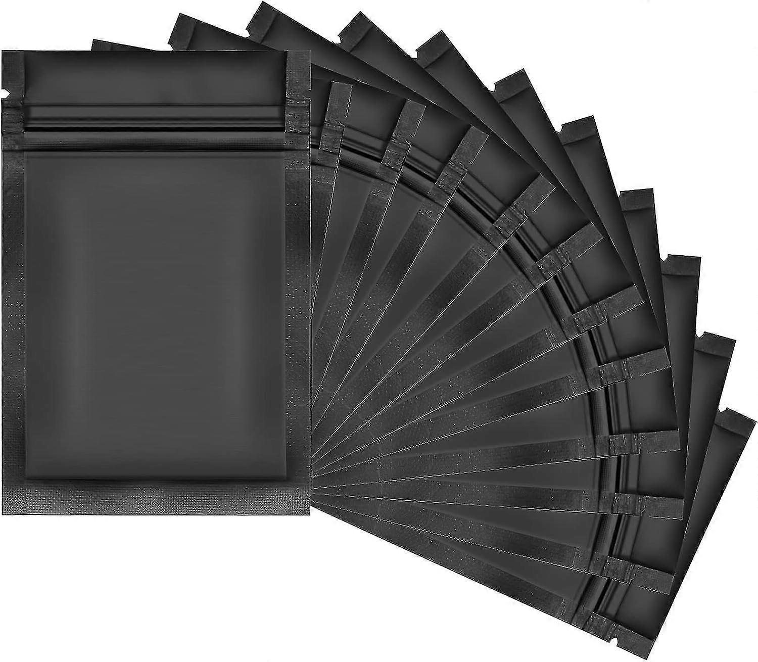 100 Πακέτο Σακούλες Τροφίμων Ανθεκτικές στην Οσμή - Σφραγιζόμενες Σακούλες 15x22+4cm, Μαύρες.