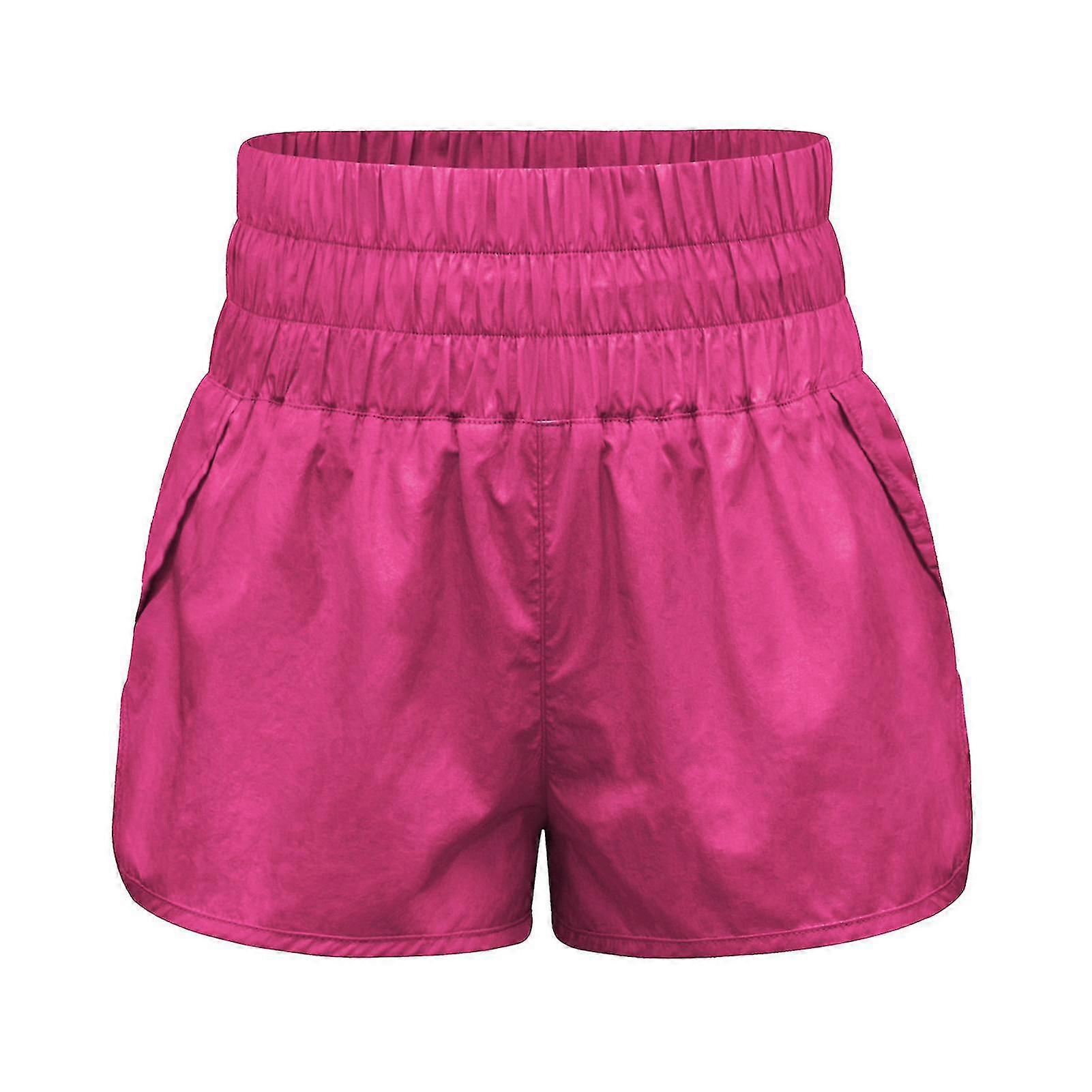Women's Athletic Shorts With Liner Elastic Band Hiking Sweat Workout Short Pants
