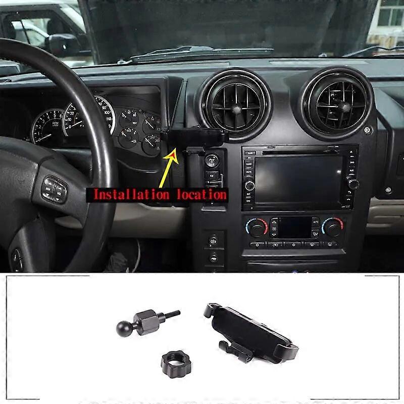 Uhlíková ocel černá pro Hummer H2 2003-2007 Auto GPS Mobilní telefon Navigace Držák mikrofonu Rádiová vysílačka Držák Díly
