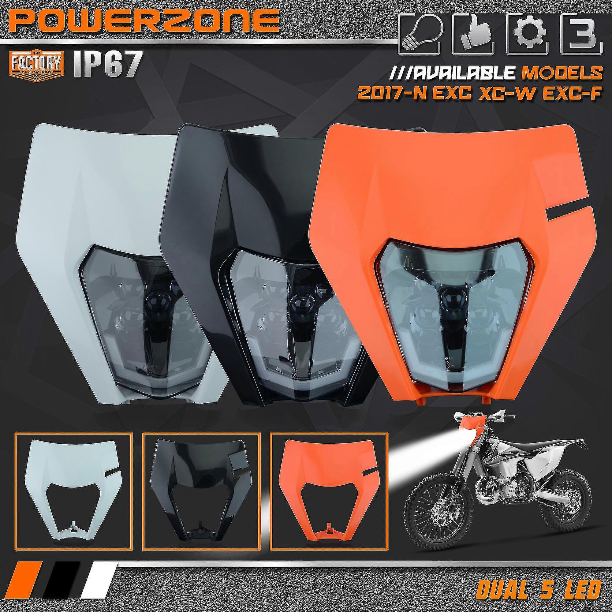 Phare LED Moto Double 6 LED – Compatible KTM EXC, SXF, MX, Enduro – Lumière Puissante 36W Plug & Play