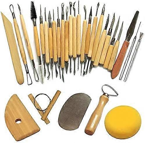 Pottery Tool Clay Sculpting Tools Chisel for Potter/Ceramic Artist Kit 30 Pcs