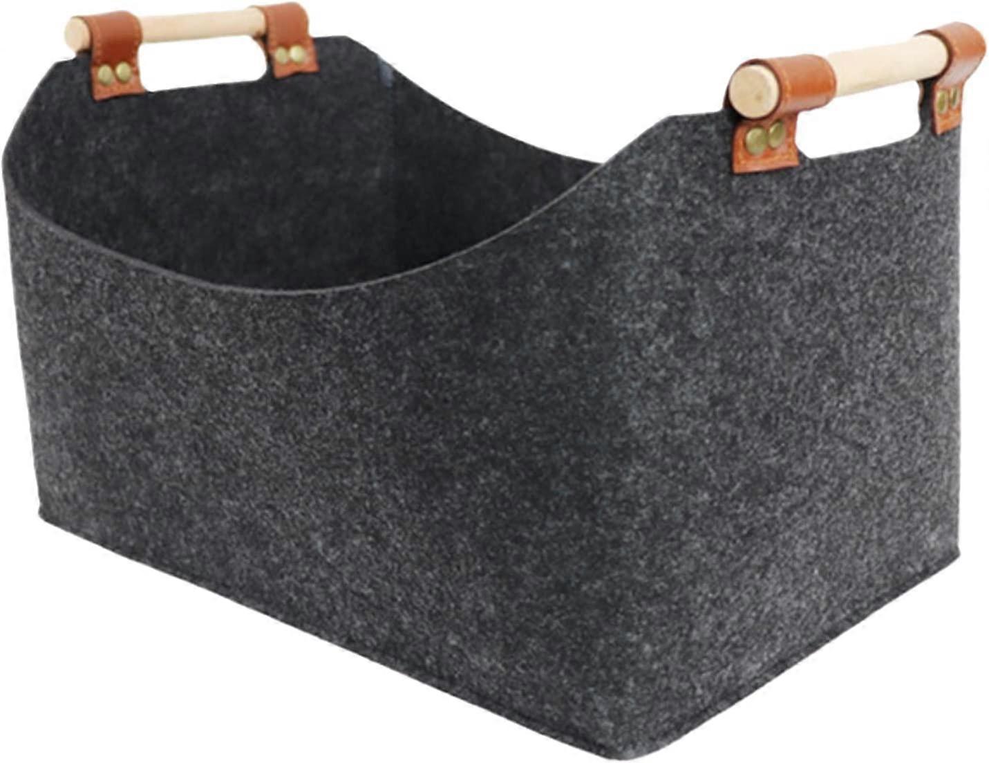 3 Pcs Dark Gray Felt Storage Basket