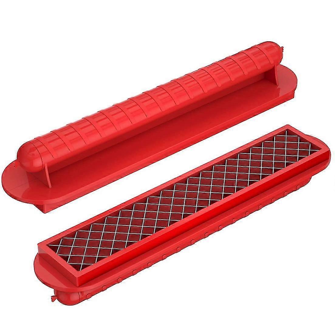 هوت دوج أداة تقطيع ، هوت دوج قطاعة هوت دوج كتر هوت دوج للشواء والمطبخ (1 قطعة ، أحمر)