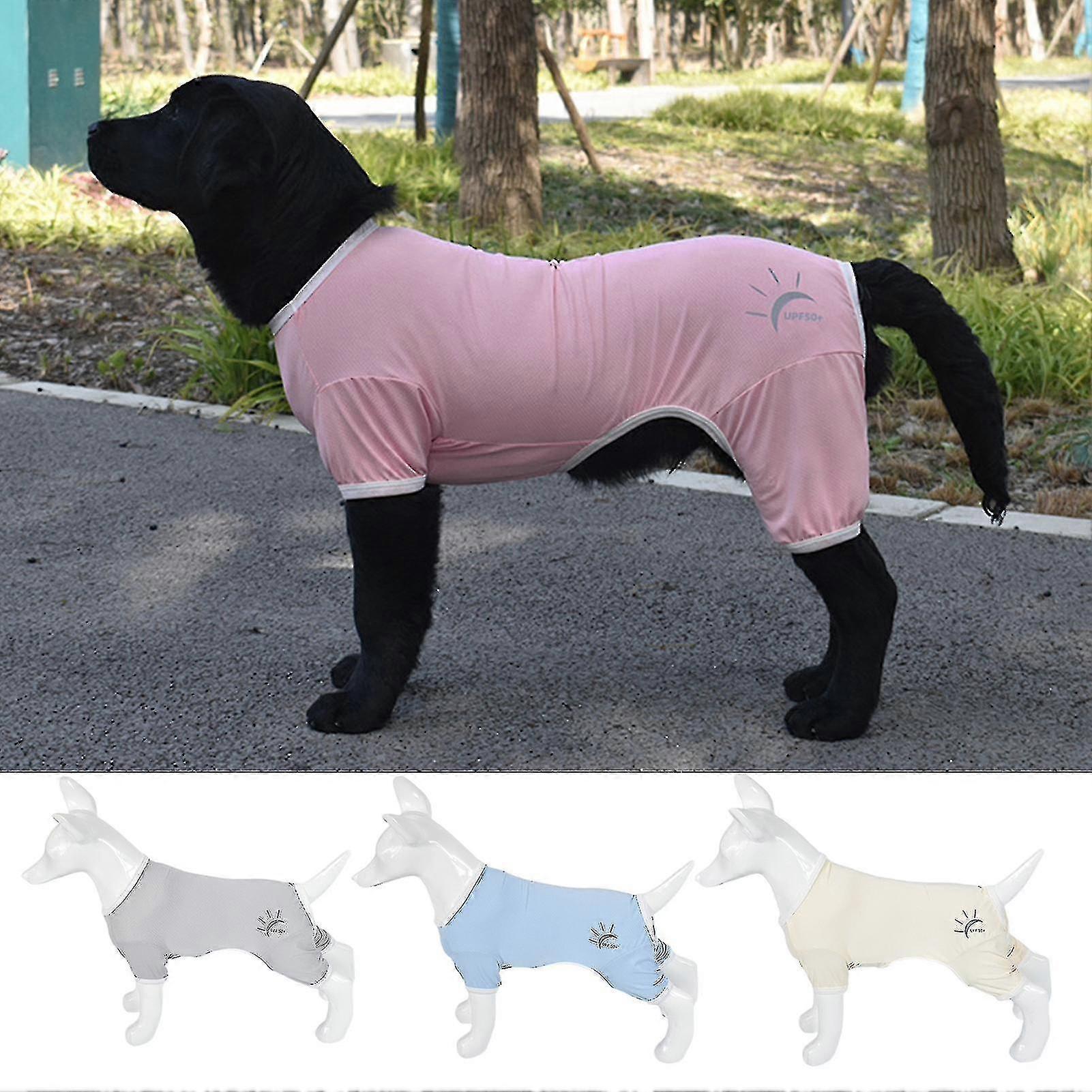 Sommar hund kläder andas Anti-UV elastisk stor hund solskydd kläder husdjur fyrbenta kläder