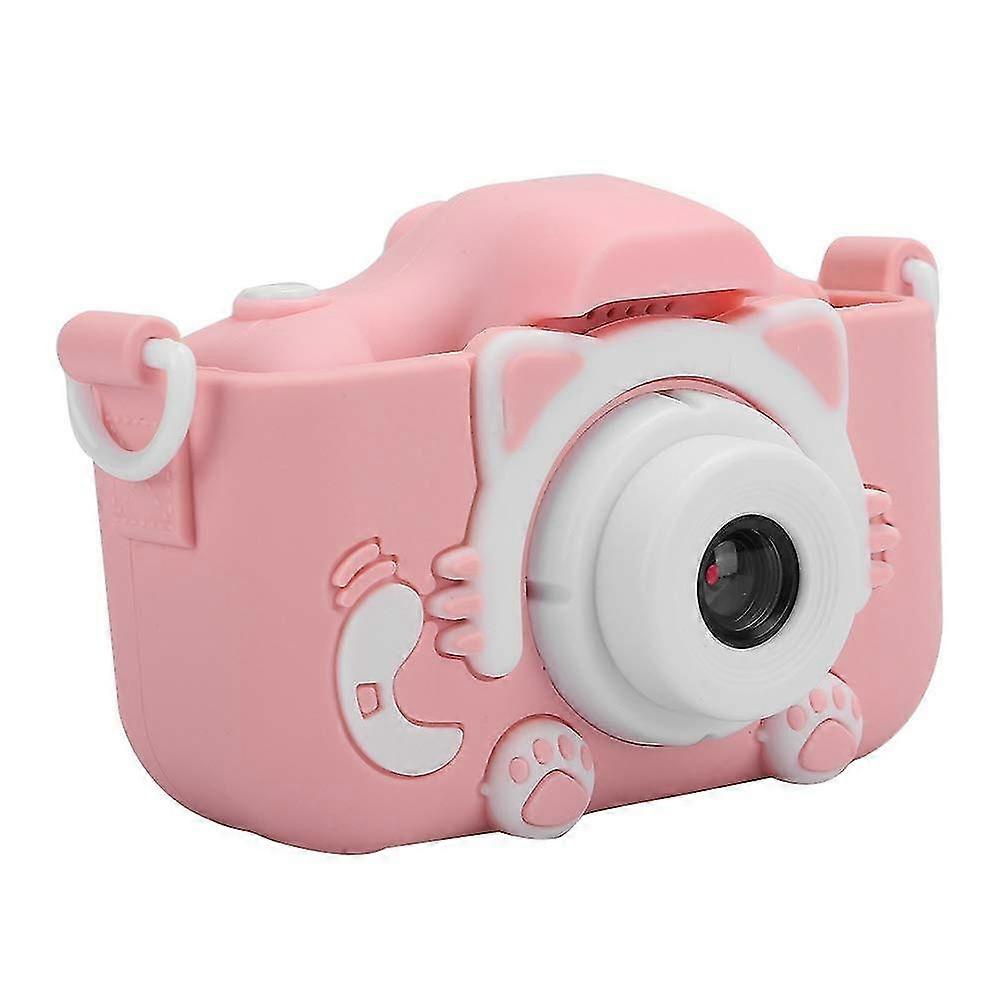 Mini Cartoon Cat Digital Camera,eye Protection Screen Double Camera Digital Toy Camera In Soft Silicone Shell (pink)