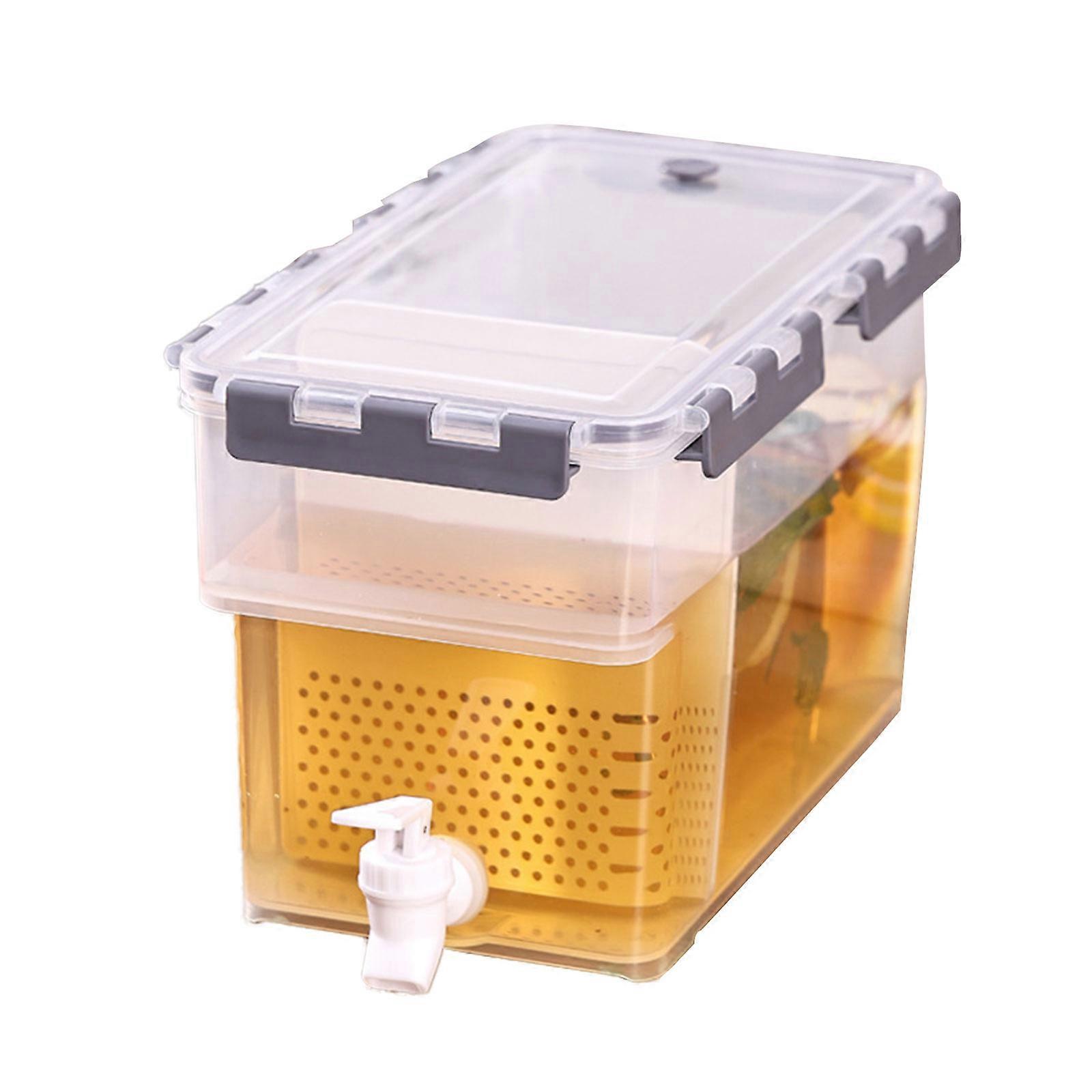 2023 New Iced Beverage Dispenser Plastic Drink Dispenser 6L with Partition Cold water bucket With Faucet Ice Jug Container Cold Brew Juice wine barrel