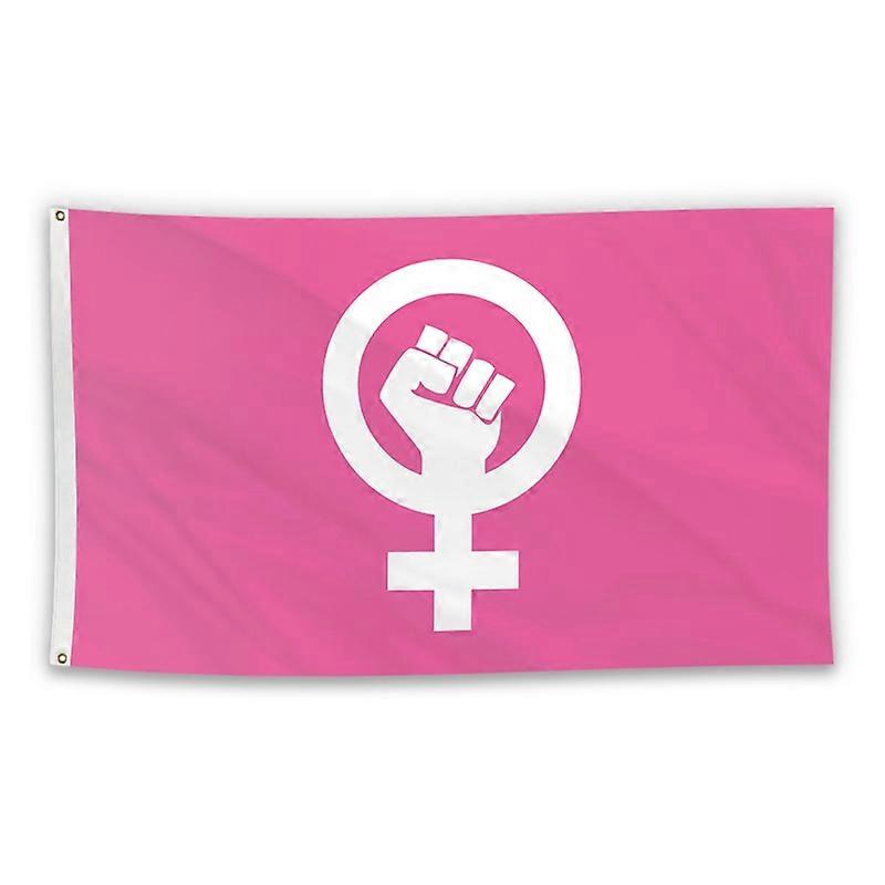 Feminism Flag Slogan Printing Colorful Lightweight Soft Fade Resistant Support Attitude Rectangular Shape Light Floating Hanging Flag for Garden QinHa