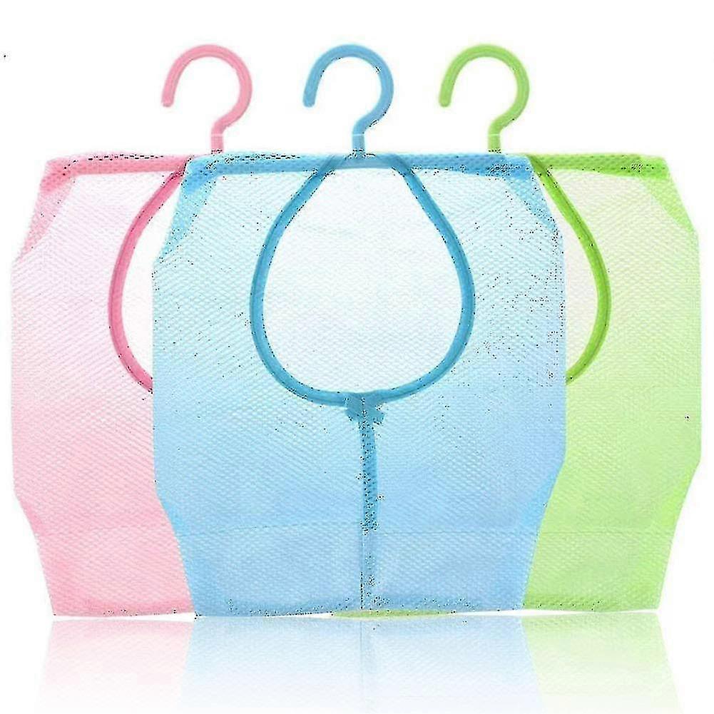 3 Pcs Peg Bag, Hanging Storage Mesh Basket, Multifunctional Solid Color Hanging Mesh Storage Laundry Peg Bag, Breathable Mesh Net Bag