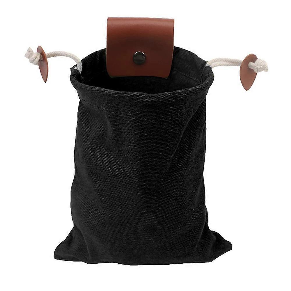 Læder lærred pose, foderpose foderpose vokset lærred frugt plukke taske Champignon pose læder Bushcraft bælte pose bærbar sammenklappelig taske 