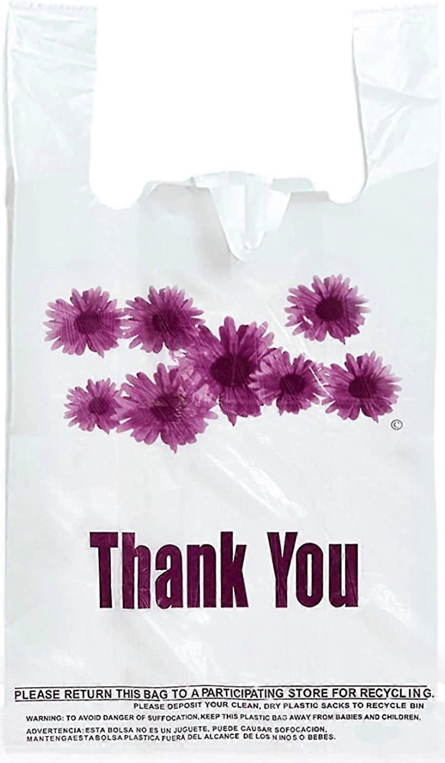 ROYALHOUSE Purple Flower Thank You Πλαστικές τσάντες μπλουζών - 308 τεμ / ρολό