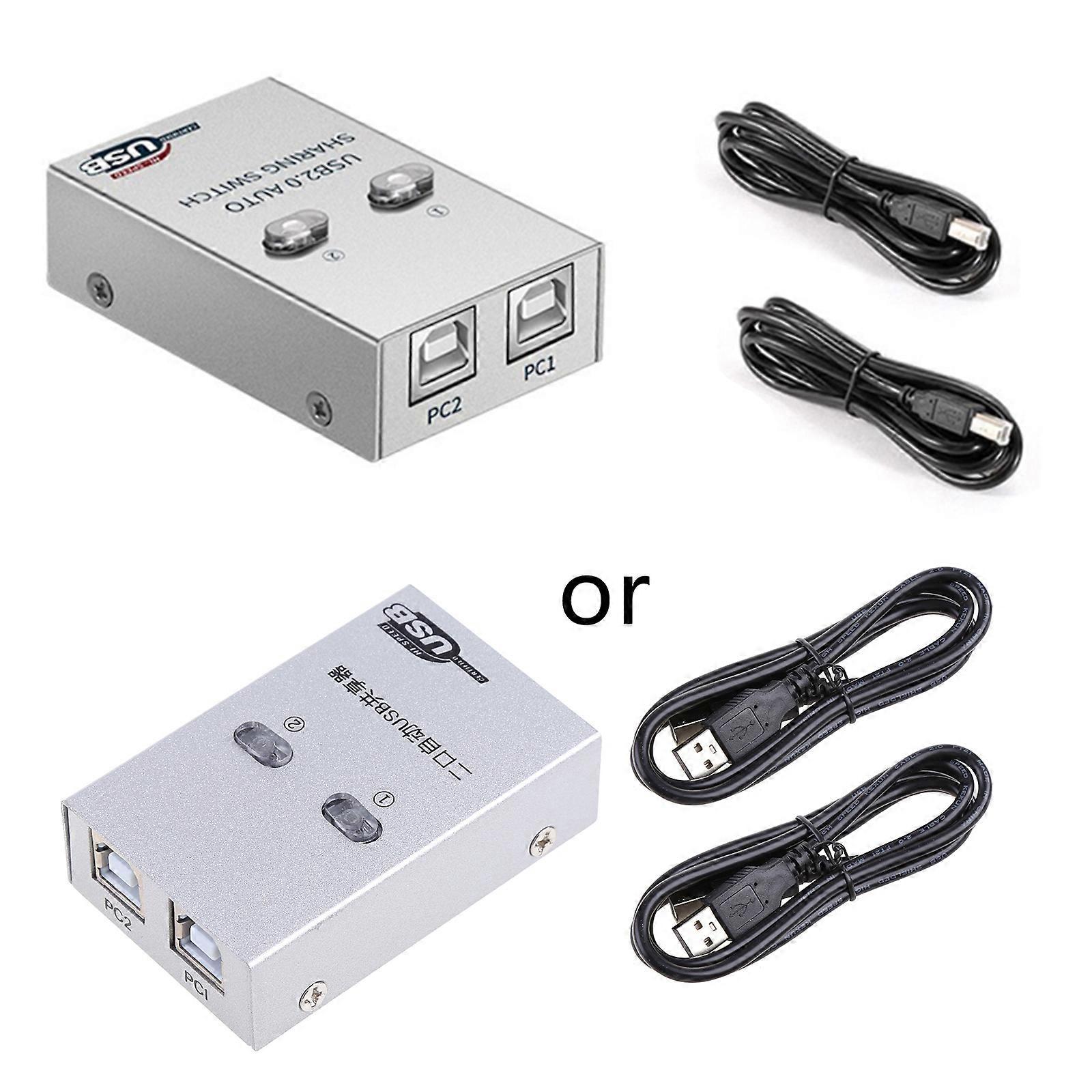 USB Switch Selector KVM Hub Adapter 2 PC Sharing USB 2.0 Printer Share Devices