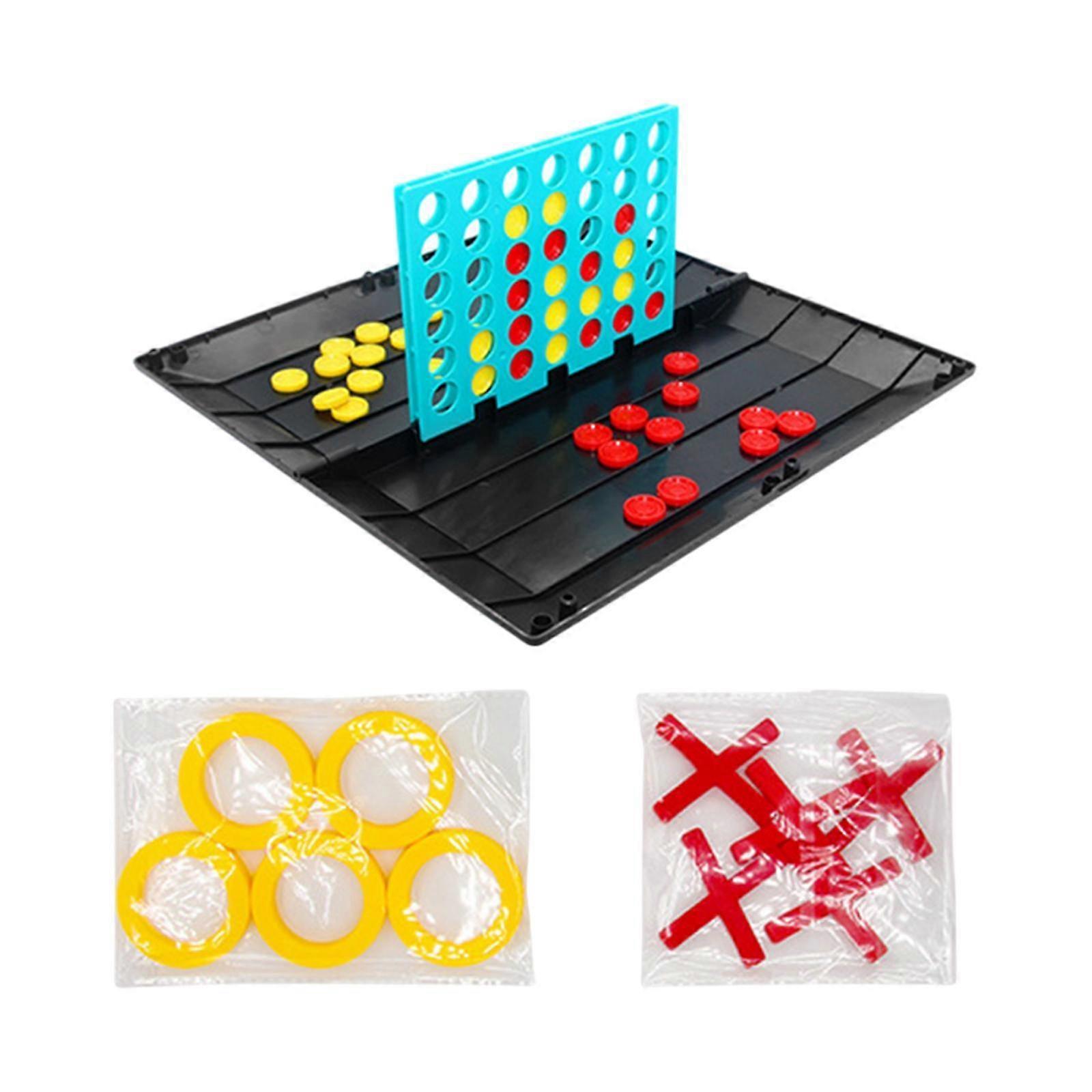 2 in 1 Borad Games Line up 4 Game and Tic Toe Game Foldable for Family Teens