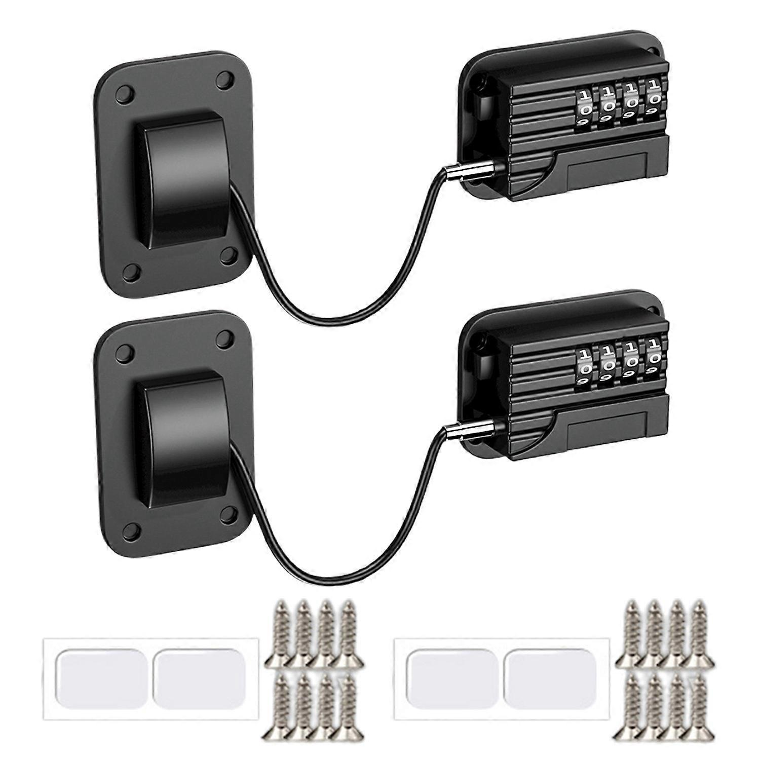 Refrigerator Freezer Door Lock with Password Adjustable Design No Tools Installation Easy to Set-up