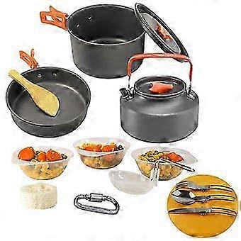 Camping Cookware Set, Outdoor Cooking Set with Kettle, Lightweight Camping Pots and Pans(multiple options)