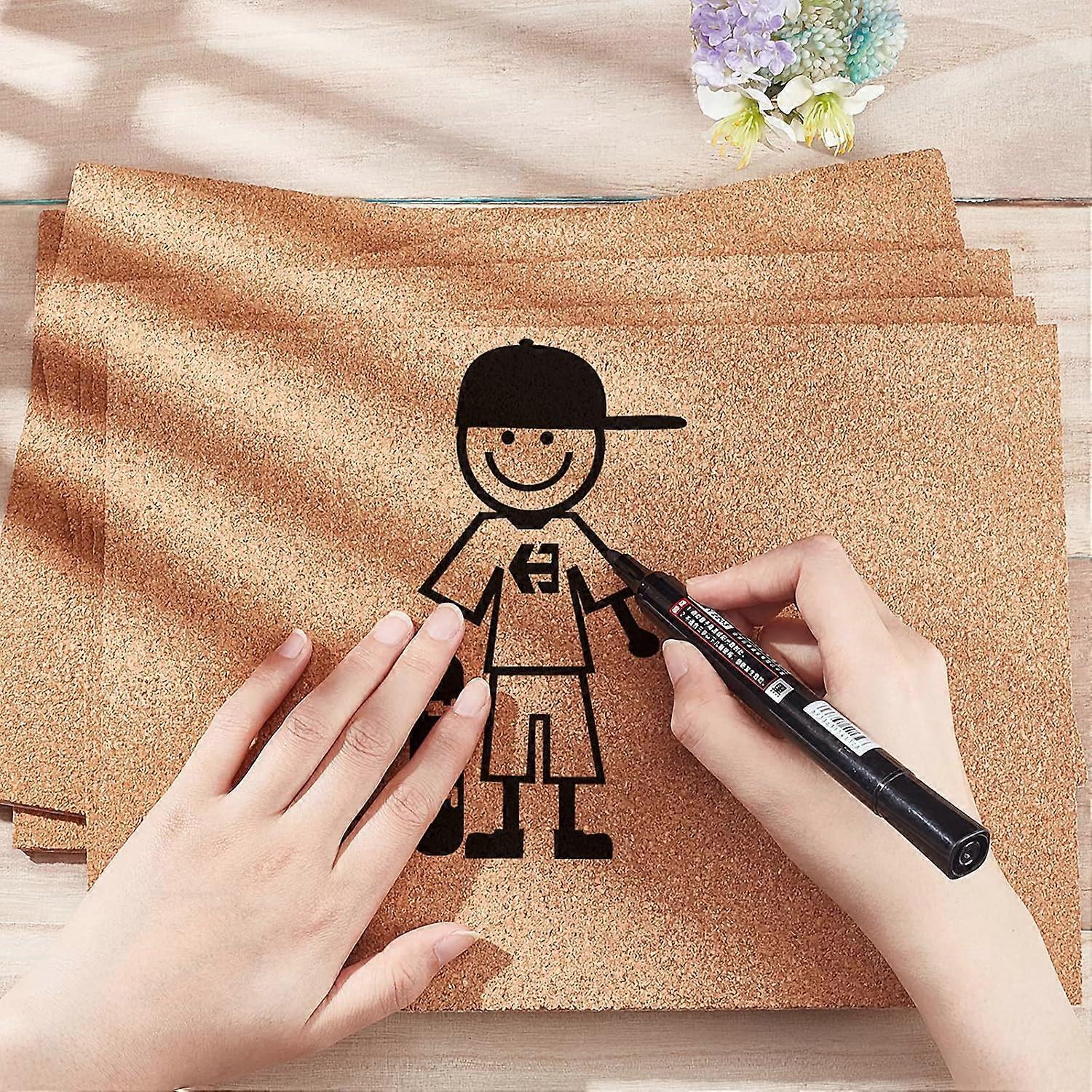 6 Pack 11.7x8.2" Self-Adhesive Cork Sheets(6mm Thick) Rectangle Insulation Cork Backing Sheets for Coaster Wall Decoration Party and DIY Crafts Suppli