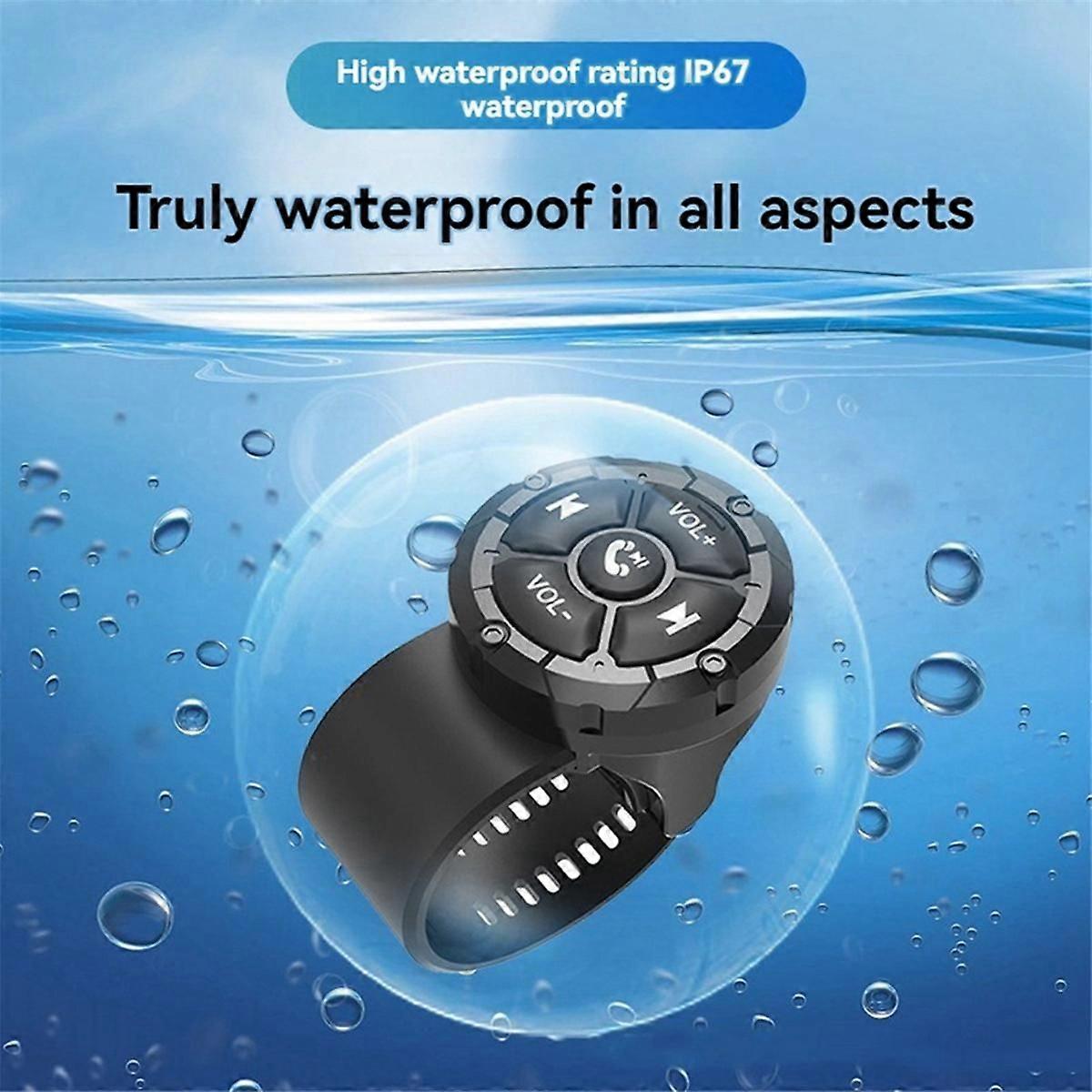 Car Steering Wheel Control 5 Keys Bluetooth Remote Button Helmet Earphone Motorcycle Handlebar Medi