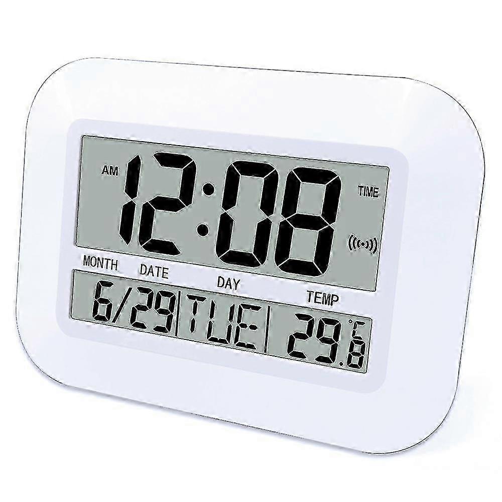 Digital Wall Clock Battery Operated Simple Temperature Calendar Date Day Office