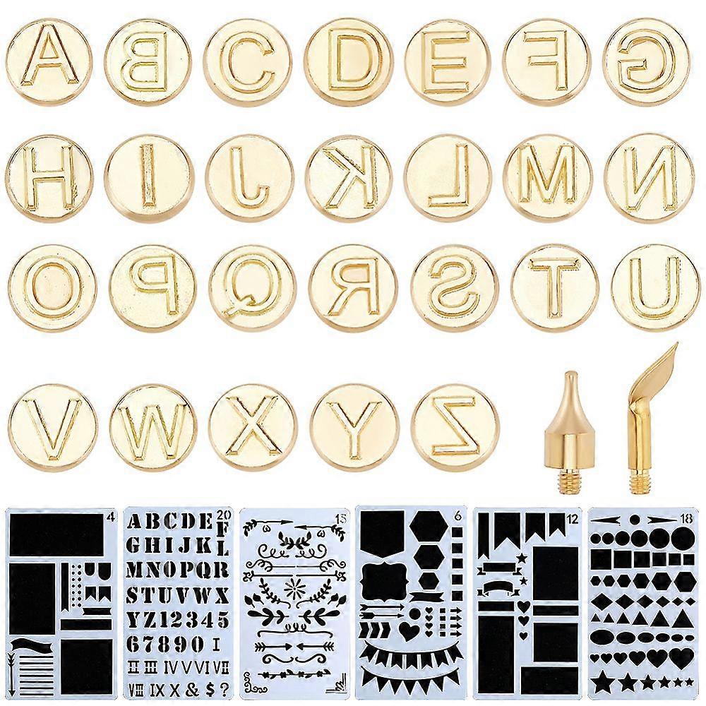 1Set 28Pcs Wood Burning Accessories Set with 6Pcs 6 Styles PET Drawing Painting Stencils Templates Mixed Shapes 11.5~180x8.5~102x0.3mm