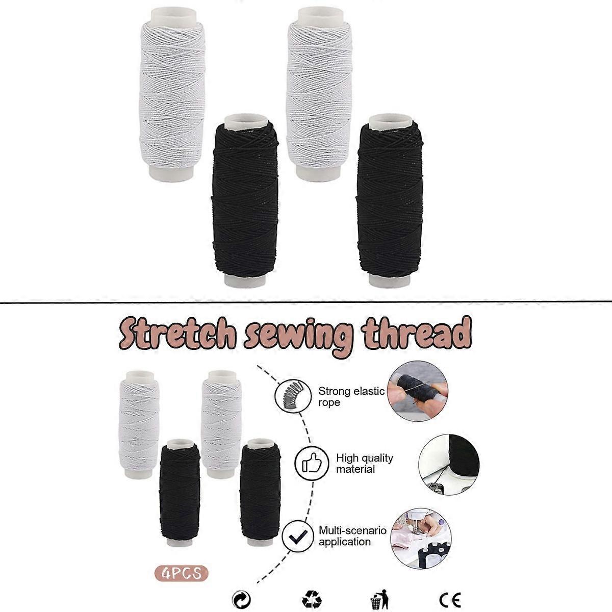 4pcs Elastic Sewing Thread, Elastic Cord Folded Thread, Sewing Accessories