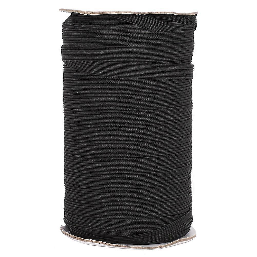 100 Yards Elastic Band Flat Flexible Rope Ribbon Mouth Muffle Clothes Accessories 10mm(Black )