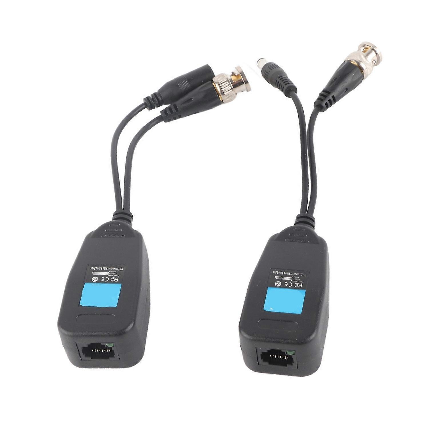 1 Pair Passive CCTV Coax BNC Video Power Balun Transceiver to RJ45 Connector