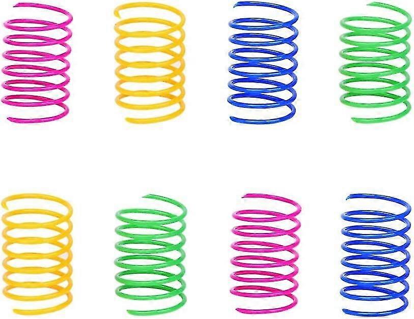 Cat Spring Toy (60 Pack), Cat Kittens Toys Plastic Coil Spiral Springs for Swatting, Biting, Hunting, and Active Healthy Play (Random Color)